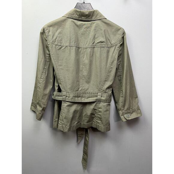 Ann Taylor Loft‎ Jacket Womens XS green utility Casual Pockets Button front - Picture 2 of 7
